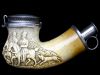 Meerschaum Pipe Hunting Scene with Silver Cap