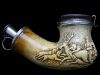 Meerschaum Pipe Hunting Scene with Silver Cap