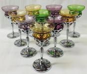 1960s Multi Colour Wine Glasses