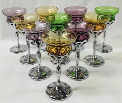 1960s Multi Colour Wine Glasses