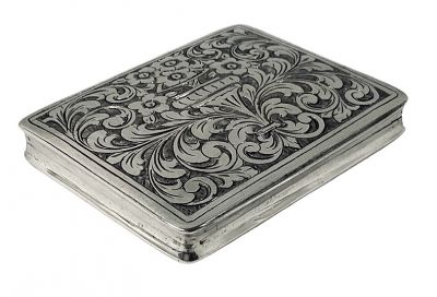 800 Fine Silver Card Case From Florence Italy