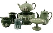 A Collection Of Green Wedgwood Jasperware 