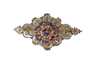 Antique Amethyst Brooch