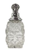 Antique Cut Crystal & Sterling Silver Perfume Bottle 