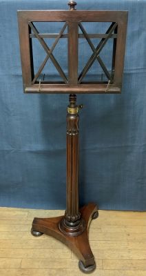 Antique English William IV Mahogany Adjustable Duet Music Stand, circa 1835
