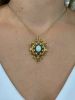 Antique 1.30ct Opal and Cultured Pearl 14kt Pendant Brooch