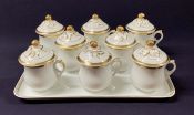 Antique Paris Porcelain Pot de Crème Set
