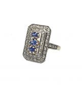 Art Deco Inspired Sapphire and Diamond Ring