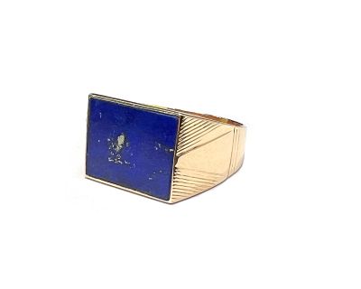 Art Deco Lapis Lazuli Solitaire Ring