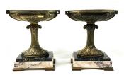 Art Deco Bronze & Marble Garnitures