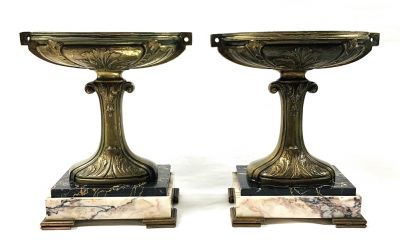 Art Deco Bronze & Marble Garnitures