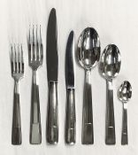Art Deco French Silver Plate Flatware Set For 12