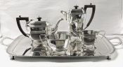 Art Deco Mappin & Webb Sterling Silver Tea Set Dated 1929-31