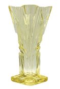 Art Deco Moser Yellow Crystal Vase