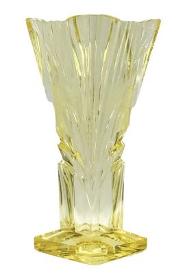 Art Deco Moser Yellow Crystal Vase