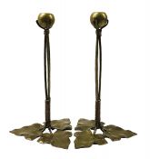 Art Nouveau Brass And Copper Candlesticks, circa 1900
