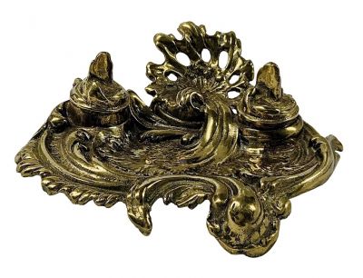 Art Nouveau Brass Inkwell