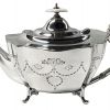Art Nouveau Design English Sterling Silver 5 Piece Tea Set