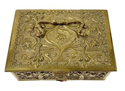 Art Nouveau Erhard & Sohne Brass Jewel Box