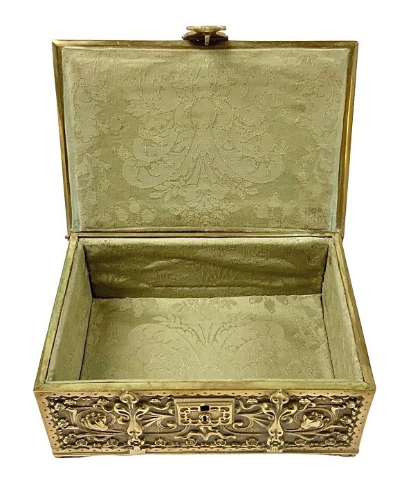 Art Nouveau Erhard & Sohne Brass Jewel Box