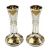 Art Nouveau Silver & Gold Overlay On Glass Vases