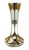 Art Nouveau Silver & Gold Overlay On Glass Vases