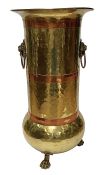 Arts & Crafts Hammered Brass Umbrella Stand 