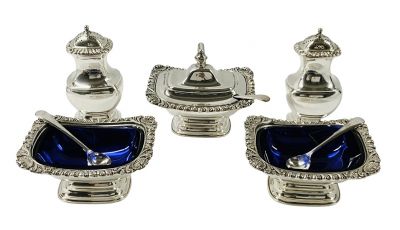 Barker Ellis Silver Plate Condiment Set