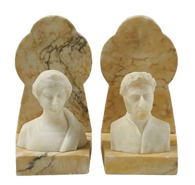 Beatrice & Dante Alabaster Bookends