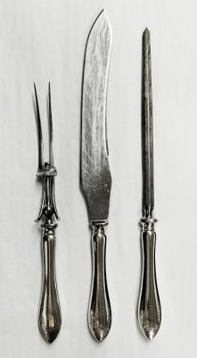 Birks Sterling Silver Tudor Wreath 3 Pc Carving Set