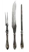 Birks Sterling Silver Tudor Wreath 3 Pc Carving Set