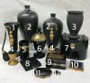 Black & Gold Vases, Perfume Bottles & Compacts
