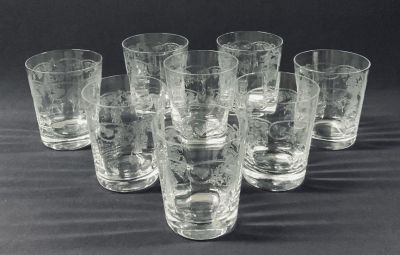 Bohemia Crystal-Crystalex Thistle Pattern Old Fashioned Glasses