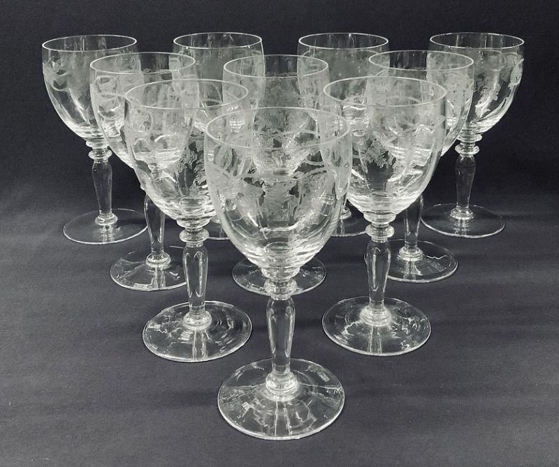 Bohemia Crystal-Crystalex Thistle Pattern Water Goblets | Cynthia ...