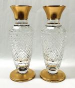 Bohemian Gilded Crystal Vases