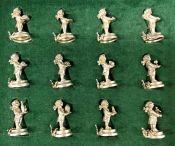 Boxed Set Of 12 Figural Sterling Silver Butler Place Card Holders