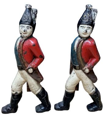Cast Iron Hessian Soldier Andirons