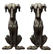 Cast Iron Hound Dog Andirons 