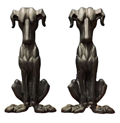 Cast Iron Hound Dog Andirons 