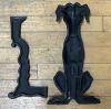 Cast Iron Hound Dog Andirons 