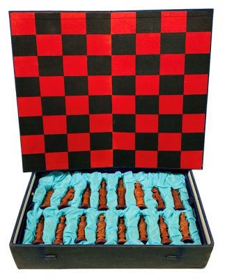 Chinese Carved Bone Chess Set