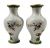 Chinese Cloisonné Vases With Chrysanthemums & Cherry Blossoms 