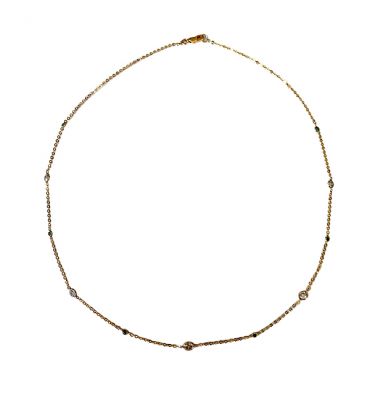 Classic Diamond and Blue Irradiated Diamond Necklace