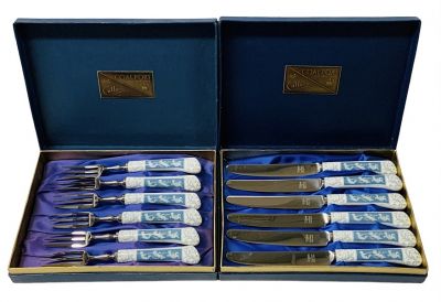 Coalport Revelry Blue Pattern Dessert Set