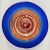 Cobalt Blue & Red Swirl Glass Pedestal Bowl