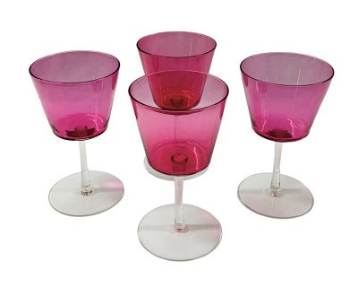 Cranberry Glass Wine Glasses
