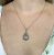 Edwardian Aquamarine and Seed Pearl Pendant and Rollo Chain