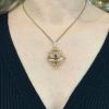 Edwardian Garnet and Pearl Pendant and Chain