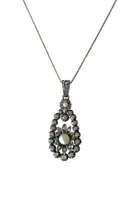 Edwardian Pearl and Diamond Pendant and Chain