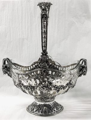 Elaborate 800 Fine Silver Centrepiece Basket